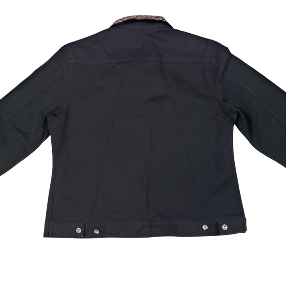 Christine Alexander Black Denim Jacket Sz Medium Swarovski Crystal Western Rodeo - Picture 6 of 14